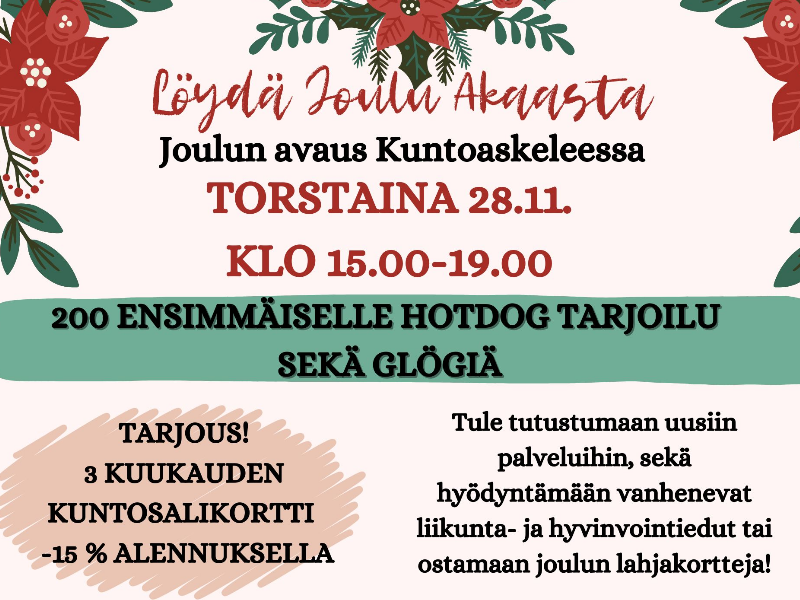 Joulun avaus Kuntoasekeleessa.